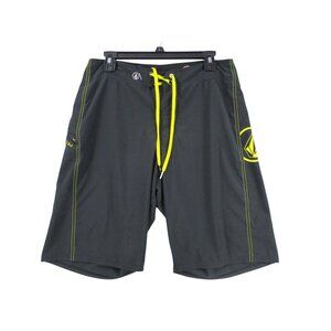 Volcom Mens V4S 4-Way Stretch Boardshorts Size 32 Black & Yellow